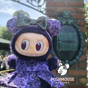 Disney Haunted Mansion Purple Satin Dress and Ears Made to fit Labubu